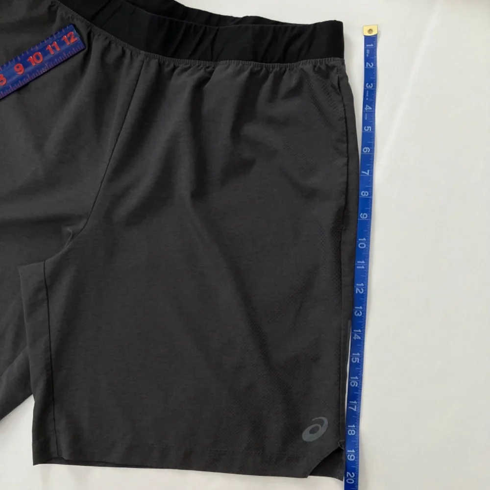 ASICS Men's XL Gray with Black Workout Shorts MEN'S 9IN ASICS MIXER SHORT - Picture 5 of 14